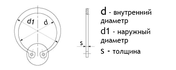 чертеж ГОСТ 13942 и DIN 471